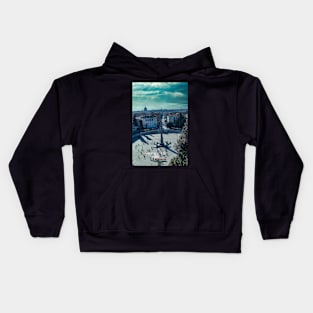 Scenic View of Piazza del Popolo Square from the Terrace of Pincio in Villa Borghese Kids Hoodie